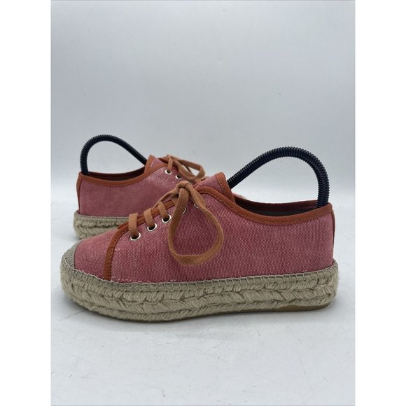 LA MAISON DE L'ESPADRILLE Color espadrilles 38 Coral Lace Up Shoes Made In Spain - Picture 4 of 11